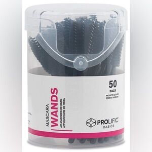 Prolific Essentials Mascara Wands- 50 Pack, disposable, in storage container